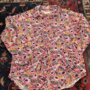 Boden pink retro floral button down